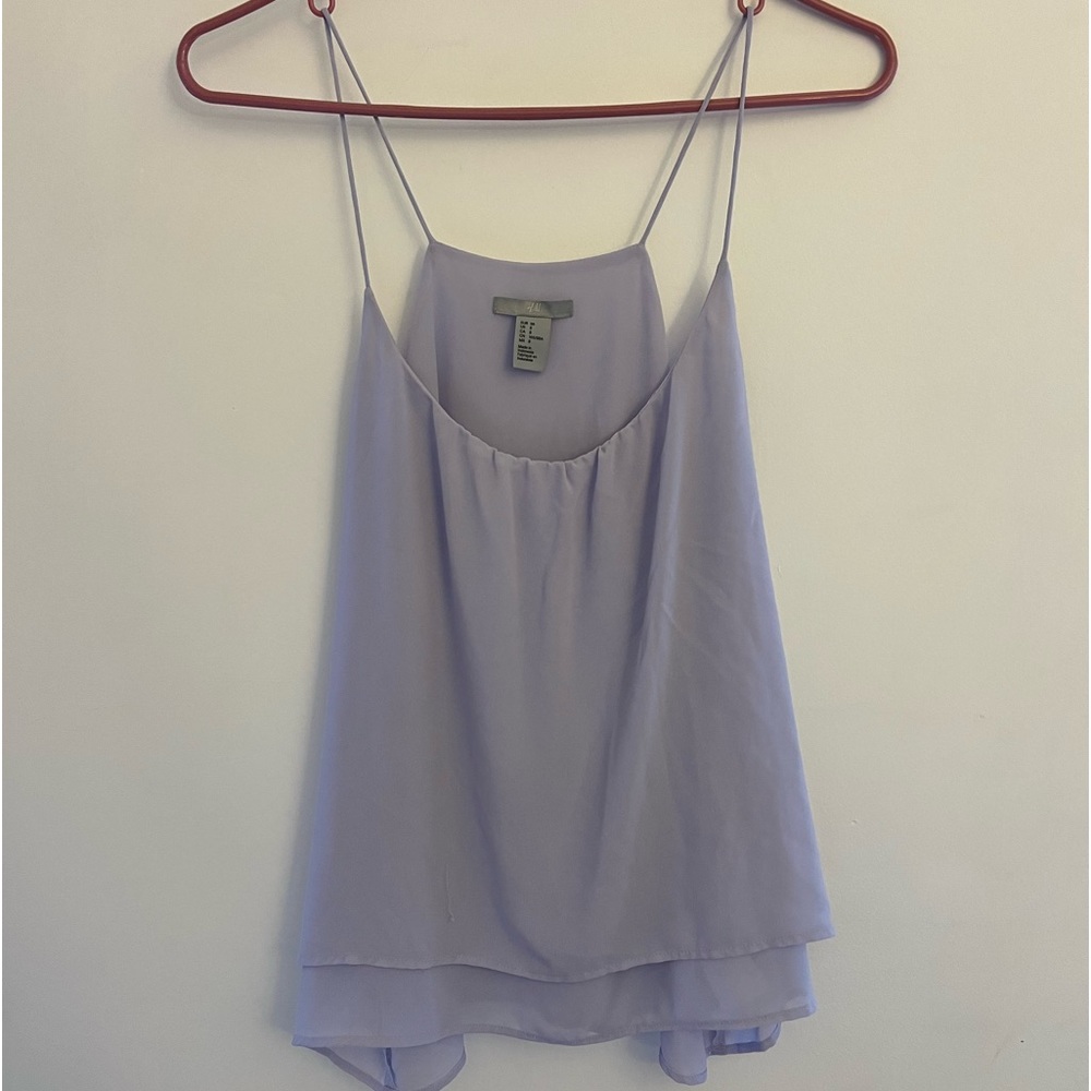 H&M purple spaghetti strap flowy tank sz8 NWOT